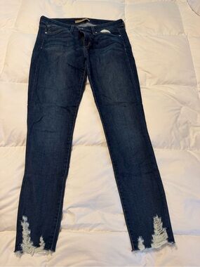 Joe's Jeans Dark Blue Distressed Ankle Skinny Jeans